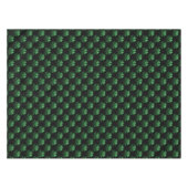 黒の濃い緑の輝くシャムロックパターン テーブルクロス (正面(横))