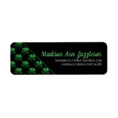 黒の濃い緑の輝くシャムロックパターン ラベル (正面)