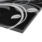 黒の灰色の花パターン カッティングボード (角)