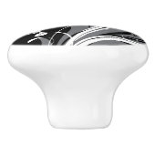 黒の灰色の花パターン セラミックノブ (側面)