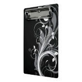 黒の灰色の花パターン ミニクリップボード (アングル2)