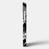 黒の灰色の花パターン Case-Mate iPhoneケース (裏面 / 左)