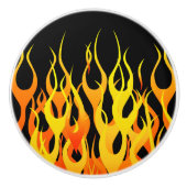 黒の炎の火を競争させるクラシック セラミックノブ (正面)