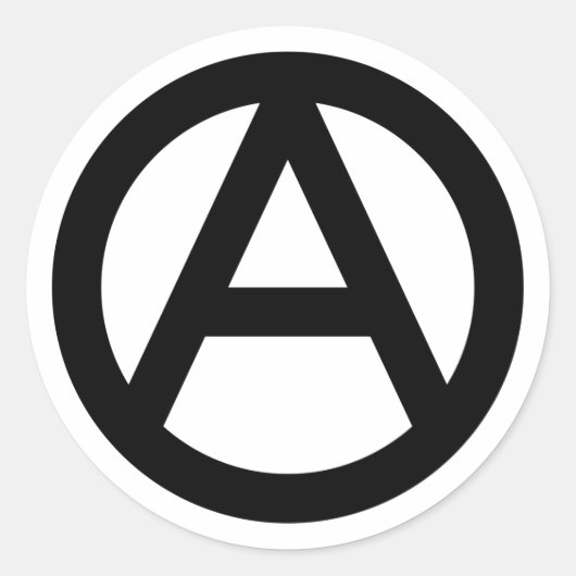 黒の無政府状態の記号 ラウンドシール (正面)