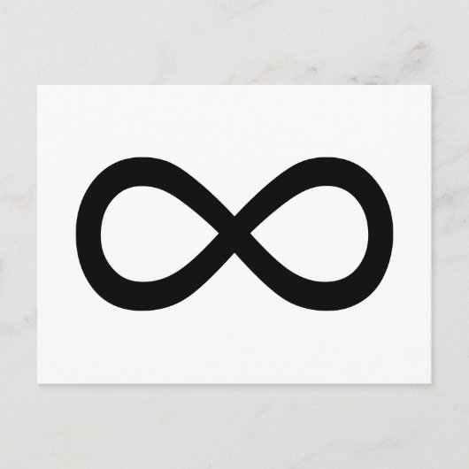 黒の無限大シンボル ポストカード (正面)