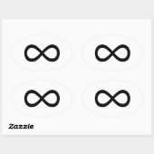 黒の無限大シンボル 楕円形シール (シート)