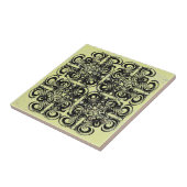 黒の無限大パターンレトロタイル タイル (側面)