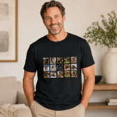 黒の父の日フォトコラージュ Tシャツ