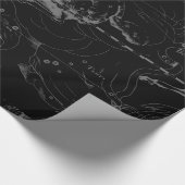 黒の牡羊座の星座のHeveliusのヴィンテージ ラッピングペーパー (角)