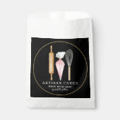 黒の特製袋　製菓道具　パン屋さんのお菓子職人 フェイバーバッグ (正面)