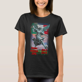 黒の独立の天使フットボール Tシャツ