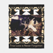 黒の猫そして愛かブラウンまたは白 フリースブランケット (正面)