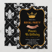 黒の王冠をテーマにした招待状 招待状 (正面/裏面)