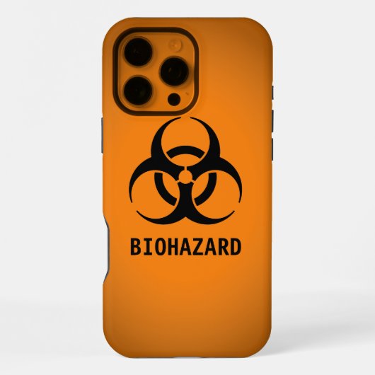 黒の生物学的災害［有害物質］記号 iPhoneケース (裏面)