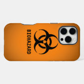 黒の生物学的災害［有害物質］記号 iPhoneケース (裏面横)