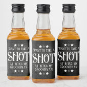 黒の男性介添人プロポーズ Take a Shot リキュールボトルラベル (ボトル)