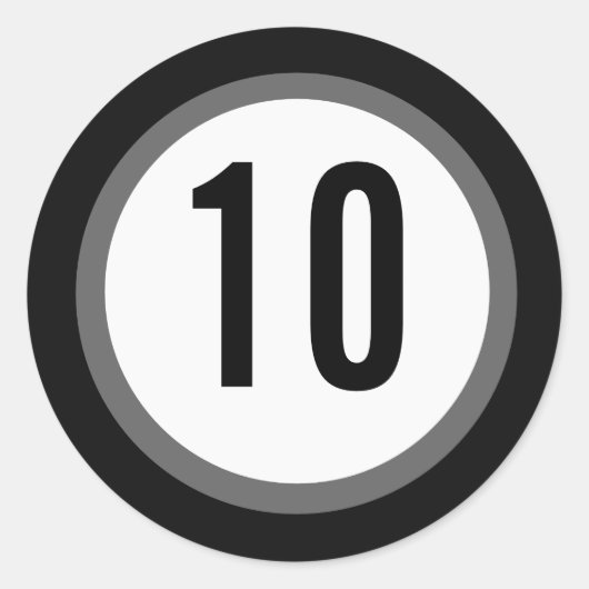 黒の番号シール ラウンドシール (正面)