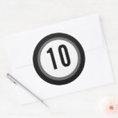 黒の番号シール ラウンドシール (封筒)