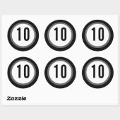 黒の番号シール ラウンドシール (シート)