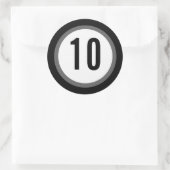 黒の番号シール ラウンドシール (バッグ)