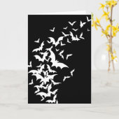 黒の白いこうもり カード (黄色い花)