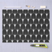 黒の白いアールデコパターン 薄葉紙 (クラフト)