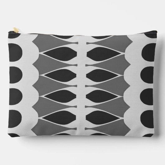 黒の白いクラシックトレンディーメイクアップアクセサリーポーチ アクセサリーポーチ (正面)