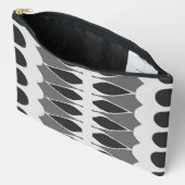 黒の白いクラシックトレンディーメイクアップアクセサリーポーチ アクセサリーポーチ (見開き)