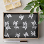 黒の白いスカルそしてCrossbone 薄葉紙 (ギフト)