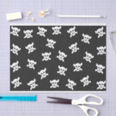 黒の白いスカルそしてCrossbone 薄葉紙 (クラフト)