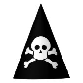 黒の白いスカル及び十字の骨を搭載する帽子をパーティを楽しんで下さい パーティーハット (正面)