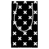 黒の白いステッチ スモールペーパーバッグ (正面)