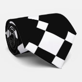 黒の白いダイヤモンドパターン ネクタイ (ロール)