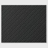 黒の白いドット ラッピングペーパー (フラット)