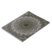 黒の白いパルス星万華鏡のように千変万化するパターンパターン ノートブック (左側)