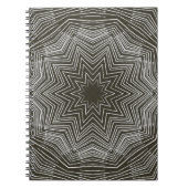 黒の白いパルス星万華鏡のように千変万化するパターンパターン ノートブック (正面)