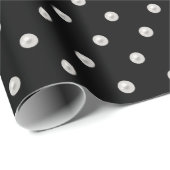 黒の白いパールパターン ラッピングペーパー (ロールコーナー)