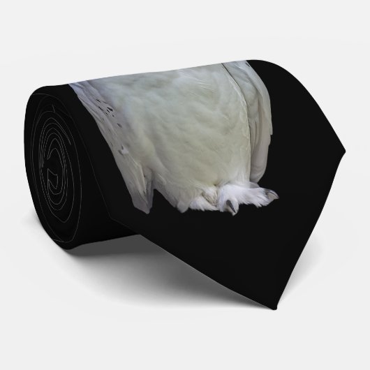 黒の白いフクロウ ネクタイ (ロール)