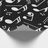 黒の白いムシックのメモ ラッピングペーパー (角)