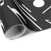 黒の白いムシックのメモ ラッピングペーパー (ロールコーナー)