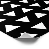 黒の白い三角形。幾何学的パターン。 ポスター (角)