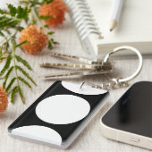 黒の白い円 キーホルダー (正面右)