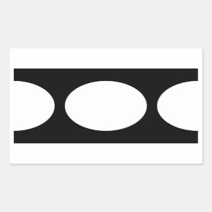 黒の白い円 長方形シール