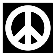 黒の白い平和のシンボル