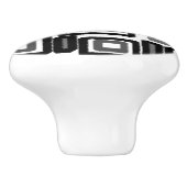 黒の白い幾何学パターン セラミックノブ (側面)