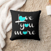 、黒の白い水のハートもっと愛して下さい クッション (ブランケット)