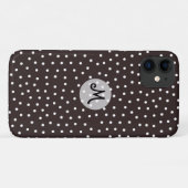 黒の白い水玉模様とパターユニークン Case-Mate iPhoneケース (裏面(横))