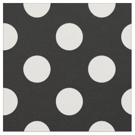 黒の白い水玉模様 ファブリック