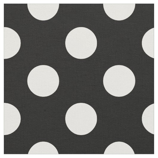 黒の白い水玉模様 ファブリック (クローズアップ)