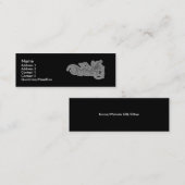 黒の白い渦巻きカスタマイズ-  スキニー名刺 (正面/裏面)